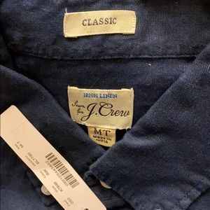 J. Crew Baird McNutt Linen Long Sleeve Shirt Navy